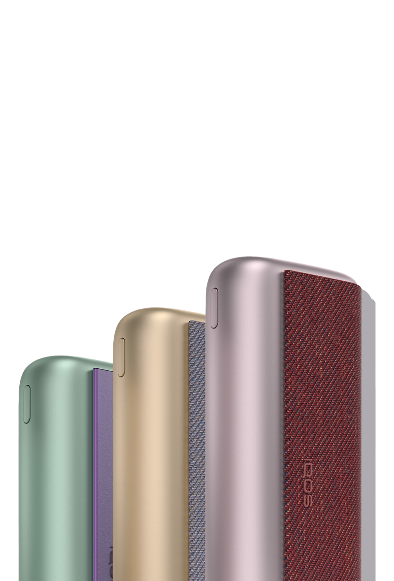 Three IQOS ILUMA PRIME devices.