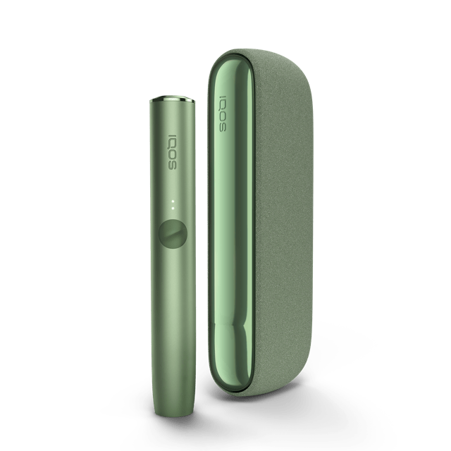 A moss green IQOS ILUMA device.